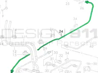制动主缸至前卡钳柔性软管制动管路，右侧。保时捷 911 68-76 LHD - 90135562001, 90135562002, 90135562000, 9013556200Y