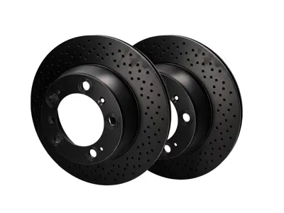 Discos de freno traseros perforados estándar EBC. Porsche 996 / 997 / Boxster D1065 - 99635240103, 99635240104, 98635240104 - D1166