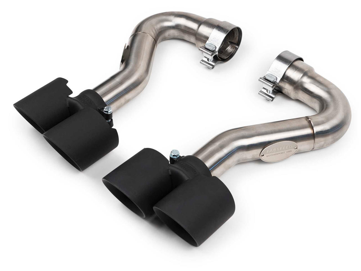 Sorties d'échappement Deluxe Quad Style noir satiné. Porsche Cayenne 955 S - 95511100020, 95511125110, 95511125111, 95511125210, 95511125211