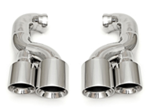 Exhaust Tail Pipes Deluxe Quad Style in Polished Chrome. Porsche Cayenne 957 TURBO / TURBO S - 95511125150, 95511125250, 95511125171, 95511125271