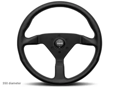 Stuurwiel MONTECARLO, met zwarte stiksels en claxonknop - Momo - M11111792217R, M11111785225R