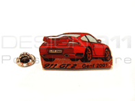 Pin Badge 'Porsche 911 GT2 - Genf 2001' Rood
