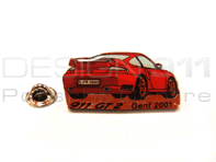 Anstecknadel 'Porsche 911 GT2 - Genf 2001' Rot