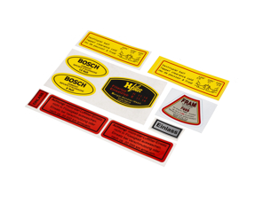 Engine bay Sticker set . Porsche 356 - 64470100101 - 1601502210