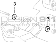Arandela del perno de cabeza hexagonal del soporte del cojinete de la transmisión. Porsche 964 C4 / 993 C4 / 993 C4S / 993 Turbo MANUAL - 99902519502