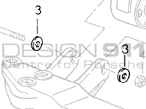 Transmission Mount Bearing Bracket Hexagon-Head Bolt Washer. Porsche 964 C4 / 993 C4 / 993 C4S / 993 Turbo MANUAL - 99902519502
