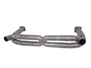 Race sports exhaust silencer bypass x pipe without catalytic converters. Porsche 997.1 turbo - 99711102772 - 9M9711102773