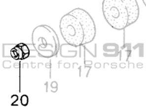 Tuerca de seguridad del soporte de la caja de cambios. Porsche 993 C2/RS - 90091003109, 90091003101