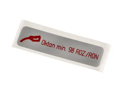 Etichetta con numero di ottano del carburante. Porsche 911 / 911 Turbo / 924 / 944 / 928 / 914 - 411000263A - PAKRR