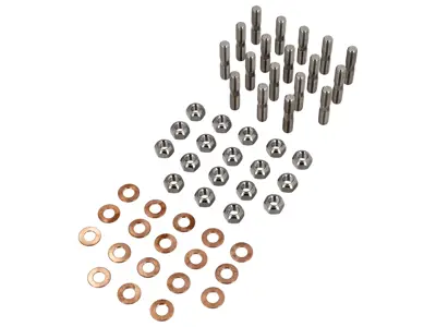 Uitlaatkopboutset in titanium. Porsche 996TT/997TT/GT3/GT2 - 90037813100, 90037822709, 99907507400, 90037822701, 99907353501, 99907507400, 99907353501, 99907507400