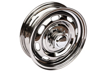 15 英寸 5.5J 钢制“仿制品”车轮，镀铬保时捷 356