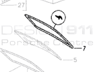 后挡风玻璃密封条。保时捷 993 轿跑车 - 99354522502