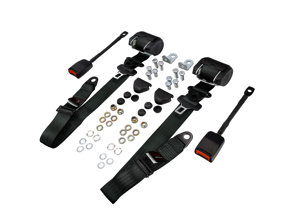 SEAT BELTS - FRONT Automatic / Inertia VERTICAL B PILLER MOUNT / FLOOR BUCKLES with L Bracket PAIR - 92880312610, 9288031261070B