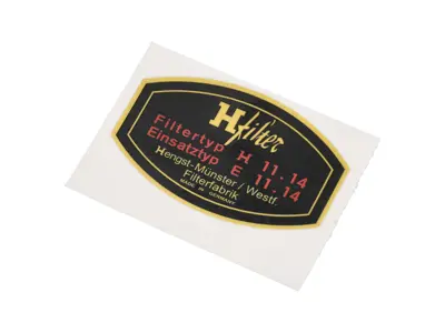 机油滤清器贴花 H-Filter 贴花。保时捷 911 / 912 - 64470100300 - 1601503600