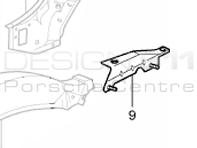 Rear Inner Wing Bracket. Porsche 996 1998-05 - 99650221901GRV, 99650222001GRV