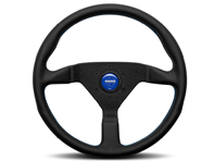 Stuurwiel MONTECARLO met blauwe stiksels en claxonknop - Momo - M11111785BKBLR