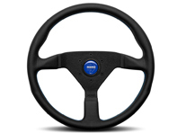 Steering wheel MONTECARLO with blue stitching and horn button - Momo - M11111785BKBLR