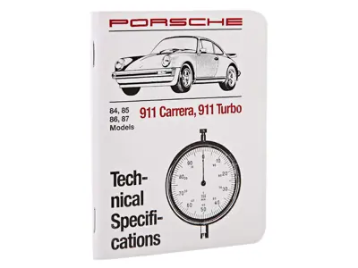 Boek met technische specificaties. Porsche 911 3.2 1984-87 & 930 3.3 Turbo - WKD423020