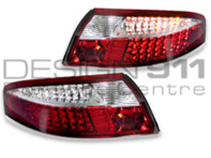 Indicator unit rear, Clear/Red with LED bulbs for Porsche 996 - 99663148500, 99763148600, 99663148602, 99663148502, 99663143301, 99663143401, 99663143303, 99663143403