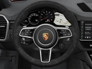 Multifunction steering wheel in Black Race-Tex. Porsche Cayenne (9YA) 2019>> - 9Y0419091DCA34, 9Y0419091DC