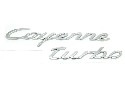 CAYENNE TURBO - Stemma Posteriore Cromato Opaco per Porsche 958 Cayenne - 9585596770001C, 95855967700