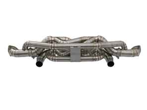 Silenziatore di scarico sportivo con valvola bypass Z-pipe in titanio. Porsche 718 GT4 RS / Spyder RS - 9GT251053A, 9GT251053B - 9M9GT25105B