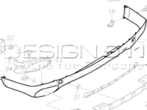 Rear bumper lower spoiler. Porsche 957 Cayenne - 95550552107G2X, 95550552108G2X, 95550552109G2X