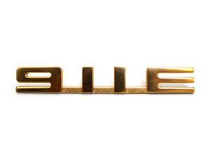 911E - Blok gouden badge voor Porsche 911 >>1973 - 911E, 90155932550, 90155932551, 90155932521