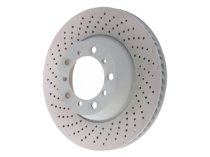 Brake disc rotor Rear, drilled monobloc, 330x28mm. Porsche 991.2 / 992 - 99135240401, 99135240301, 9P1615602, 9P1615601 - PRL31524, PRR31624