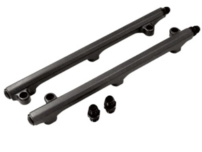 Ensemble de rampes d'injection en aluminium usiné, noir anodisé. Porsche 911 3.2 Carrera - 93011030704, 93011030804 - AMS9050032, AMS9050072, AMS9050033, AMS9050073