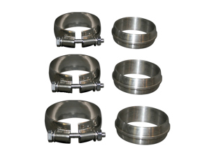 Exhaust O-Rings and clamps SET OF 6 for Exhaust system Porsche 964 - 96411124701, 96411124702, 96411124703, 96411133600, PCG11133600