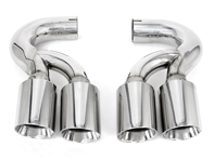 Auspuff-Endrohre Deluxe Quad Style in poliertem Chrom. Porsche Cayenne 955 Turbo / Turbo S - 95511100030, 95511125120, 95511125121, 95511198100, 95511125220, 95511125221, 95511198200