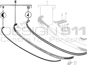 Modanatura paraurti anteriore. Porsche 356B/356C - 64450504107 - CB.022.006, 9103, 1684300206