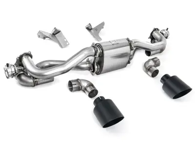 Milltek Sports Exhaust Rear Silencer Delete With Cerakote Black Trims. Porsche 718 Cayman GT4 / Boxster GTS 4.0L - 982251053E, 982251053K, 982251053F, 982251053H, 982251053D, 982251053G - SSXPO158