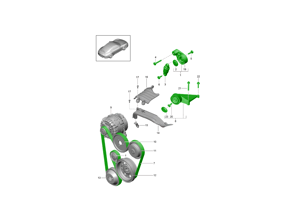 Kit completo de poleas y correas (tensor, soportes, poleas, correa de transmisión y pernos de montaje) para Porsche 991-2 Carrera 2017-2019 - 9A210221100, 0PB903308, 94810283900, 94810226100, 0PB903317, 99907324602, PAF008362, 99907341101, 9A700803500, 99907341201, PAF008361, 9A110221800, 0PB903137A, 9A110203001, 0PB145172, 9A110221200, 9A210201600, 0PB145201, 99907357901, PAF008343, 90038504801, PAF008128, 90038509101, PAF008152, 03G145291