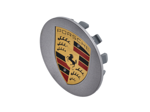 Wheel cap in GT Silver Metallic. Porsche 958 Cayenne / 970 Panamera - 9P1601147AM7Z, 9P1601147A