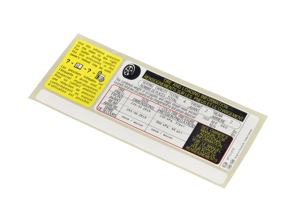 Adhesivo Presión de neumáticos para ruedas de 19". Porsche 997.1 C2 / C2S USA spec - 99770128753