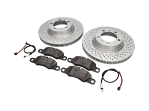 ANTERIORE Pacchetto pastiglie freno e disco freno Porsche 997 3.6L C4 - 99735140101, 99735140201, 99735193806, 99761277002