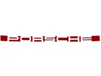 Rear logo 'PORSCHE', sticker in Guards Red. Porsche 911 72-73 - 91155903500, 91155903501, 91155903503