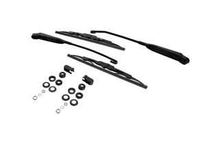 Bracci tergicristallo, spazzole e kit di montaggio, incluso tappo. Vetture con guida a destra, anteriori. Porsche 911 / 930 / 914 - 96462802805, 96462802807