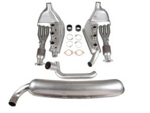 Scarico sportivo con set di conversione catalizzatori 2 in 1 out. Porsche 911 3.2 litri 1984-89 - 93011104300, 93021102901 - 1620802810