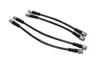 Flexibles de frein tressés en acier inoxydable (jeu de 4) avant et arrière Porsche 911 1968-1973 2,2 L / 2,4 L / 2,7 L RS LWB (F) - 90135563201, 90135563202, 90135563203, 90135563101, 90135563102, 90135563103