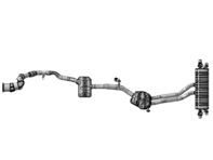 Sports exhaust system with Black chrome tailpipes. Porsche Cayenne (9Y0) 2019>> - 9Y0044222A