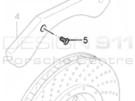 Abdeckblech Bremsscheibe Schraube. Porsche Carrera GT