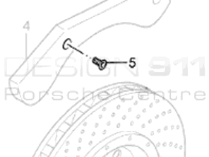 Afdekplaat remschijf Schroef. Porsche Carrera GT