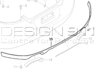 Rear bumper lower valance. Porsche 970 Panamera - 97050599202, 97050599210