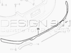 Untere Schürze des hinteren Stoßfängers. Porsche 970 Panamera - 97050599202, 97050599210