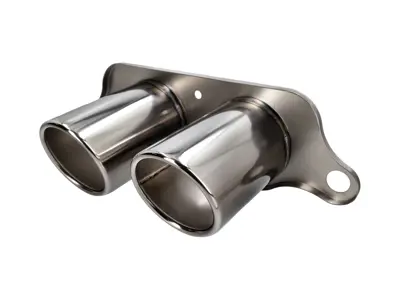 DesignTek Auspuffendrohr Titan für Porsche 997 GT3 / GT3RS 2005 >> Twin Bolt on Pipe - 99711125390, 99711125393