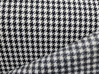 Pepita Porsche Houndstooth classic stof, Zwart/Wit
