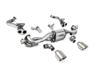 Milltek Sports Exhaust System With GPF/OPF Bypass, Brushed Titanium GT-115 Tailpipes. Porsche 718 Boxster / Cayman 2020>> - 982251053E, 982251053K, 982251053F, 982251053H, 982251053D, 982251053G, 982254351B, 982254351L, 982254351AA, 982254351P, 982254351R, 982254350B, 982254350L, 982254350AA, 982254350P, 982254350R - SSXPO186